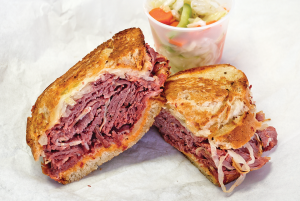 Photo of the Feldman's Deli classic Reuben sandwich.
